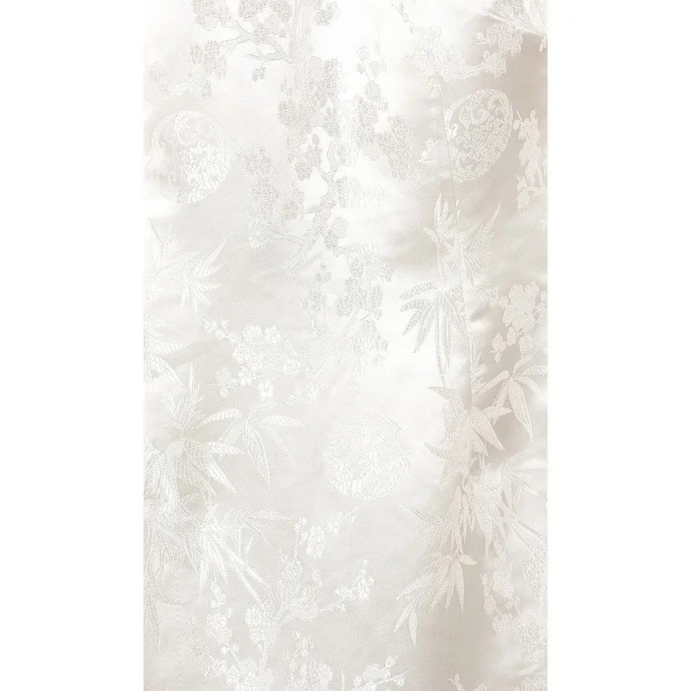 SAU LEE Joyce Dress Champagne Floral Mandarin Asian Qipao Chinese Cheongsam US 4 - Picture 9 of 13